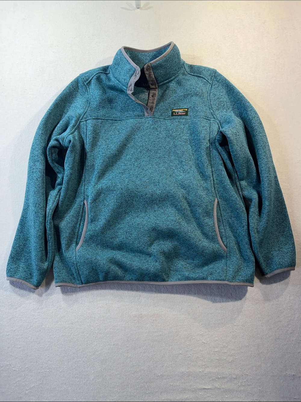 LL Bean Womens Sweater Fleece Pullover, Evening Blue, Size XL